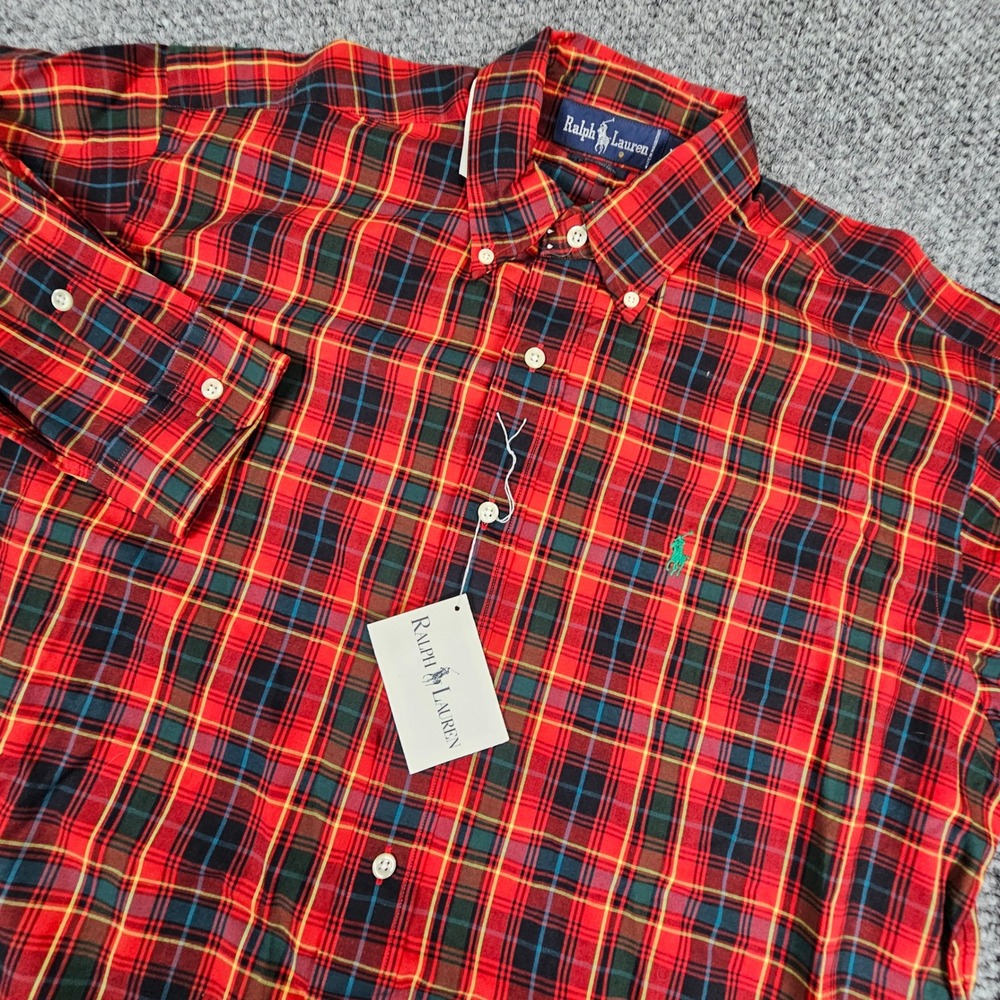 Vinatge Polo Ralph Lauren Blaire Mens Plaid Button Down Shirt Pony Logo Medium‎
